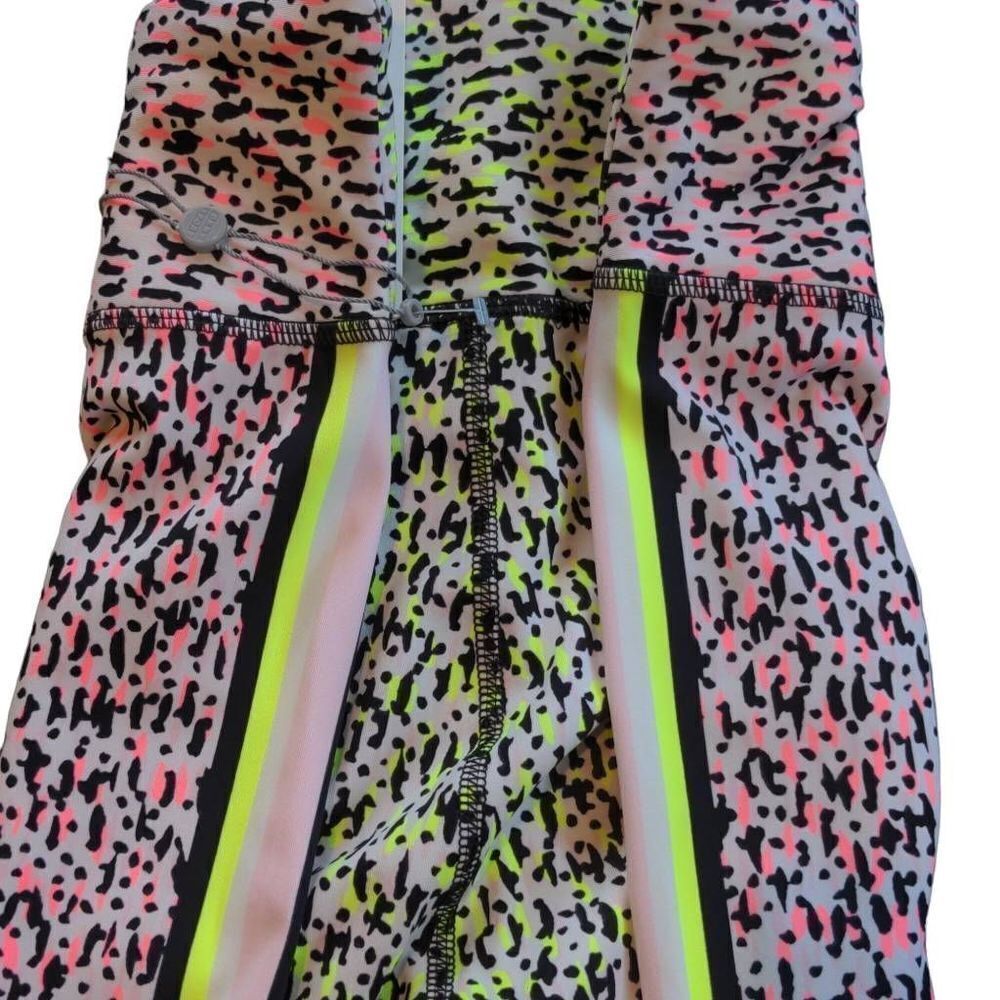 DKNY Sport Womens Confetti Printed Side-Striped High Waist Leggings Size Medium